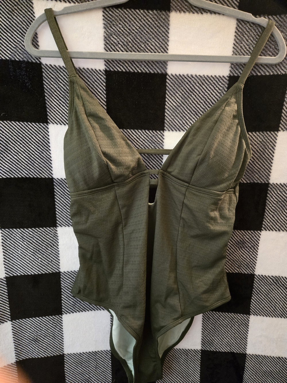 Cupshe Dark Olive Textured One-Piece